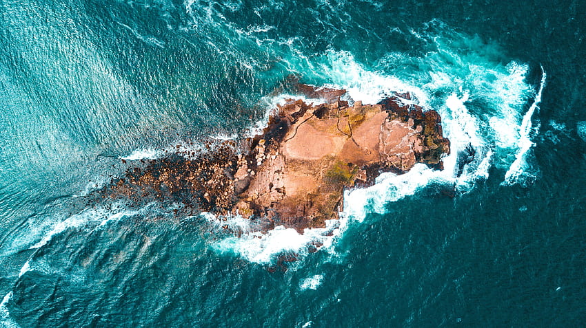 자연, 돌, 위에서 보기, 바다, 서핑 HD 월페이퍼