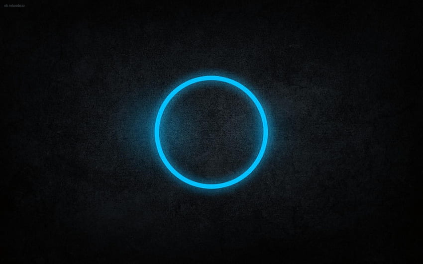 Cerchi scuri neri blu astratti anelli Cerchio blu di arte al neon ciano Sfondo HD