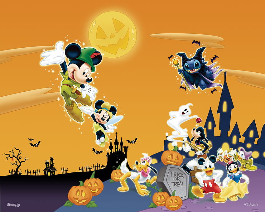 Disney Halloween, Cute Cartoon Happy Halloween HD wallpaper