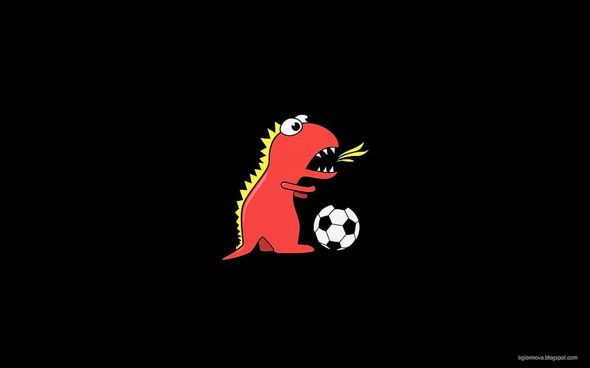 My Grinning Mind: Funny Cartoon Dinosaur Playing Soccer, Black Dinosaur HD wallpaper