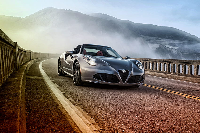 Alfa Romeo, Voitures, Vue Latérale, Araignée, Us-Spec, 4C Fond d'écran HD