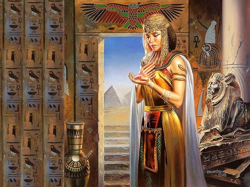 Египетска богиня Маат. И Величието на този бог каза на Нут, Изида и Озирис HD тапет
