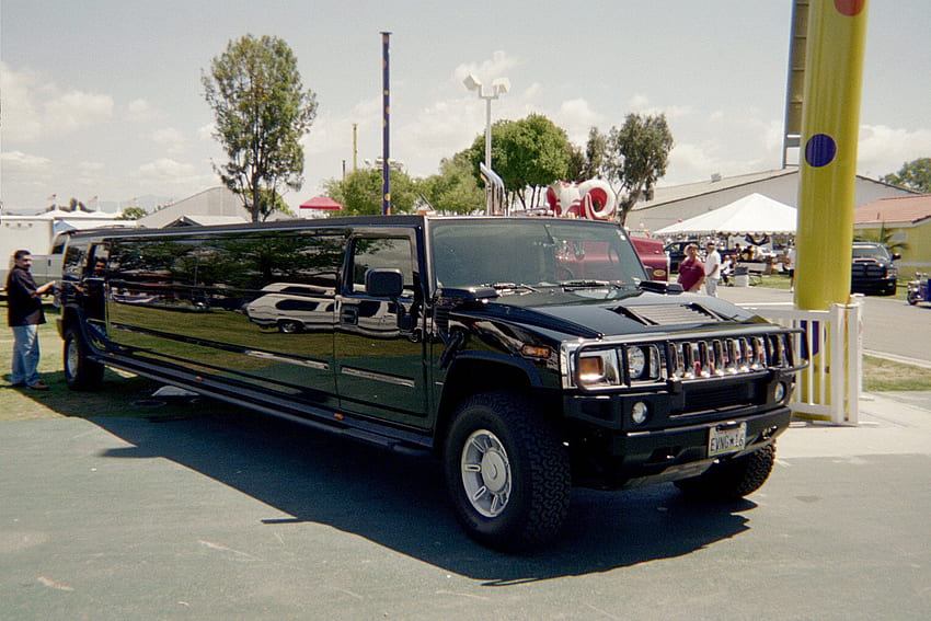 HUMMER LIMO, limo, hummer, outside, black HD wallpaper