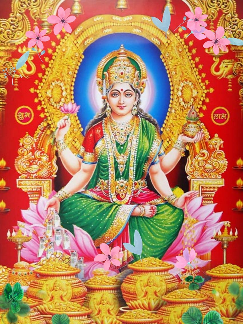 Goddess Lakshmi In Green Saree, Laxmi Devi HD phone wallpaper | Pxfuel