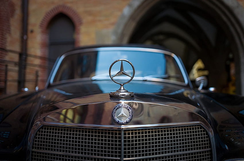 Mercedes Benz Logo Emblem Black Cars Closeup, Mercedes Benz Classic fondo de pantalla