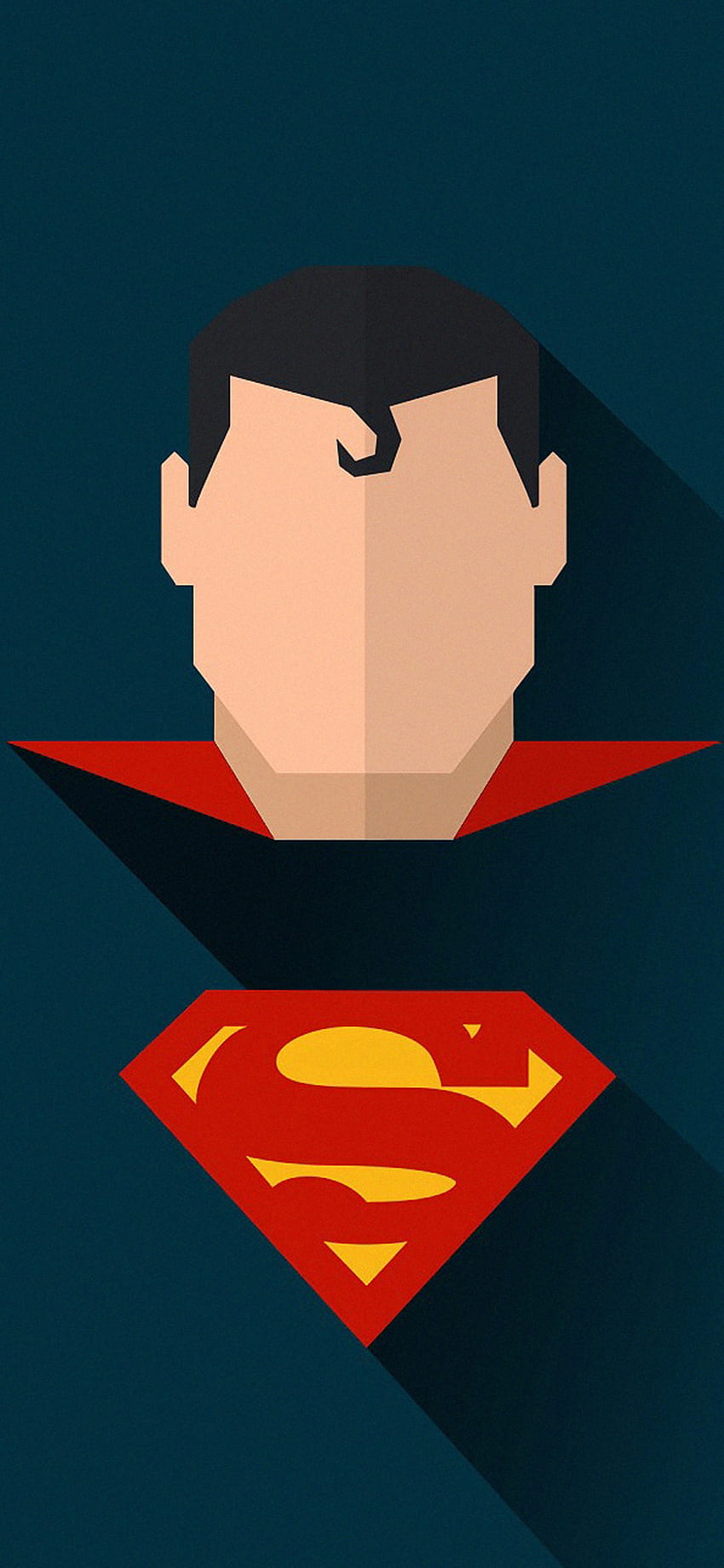 Liga de la Justicia Superman Arte Minimal Móvil, Superman Minimalista fondo de pantalla del teléfono