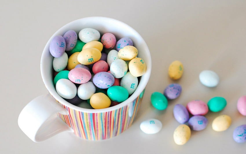 Happy Easter, food, Easter, cup, candies HD wallpaper