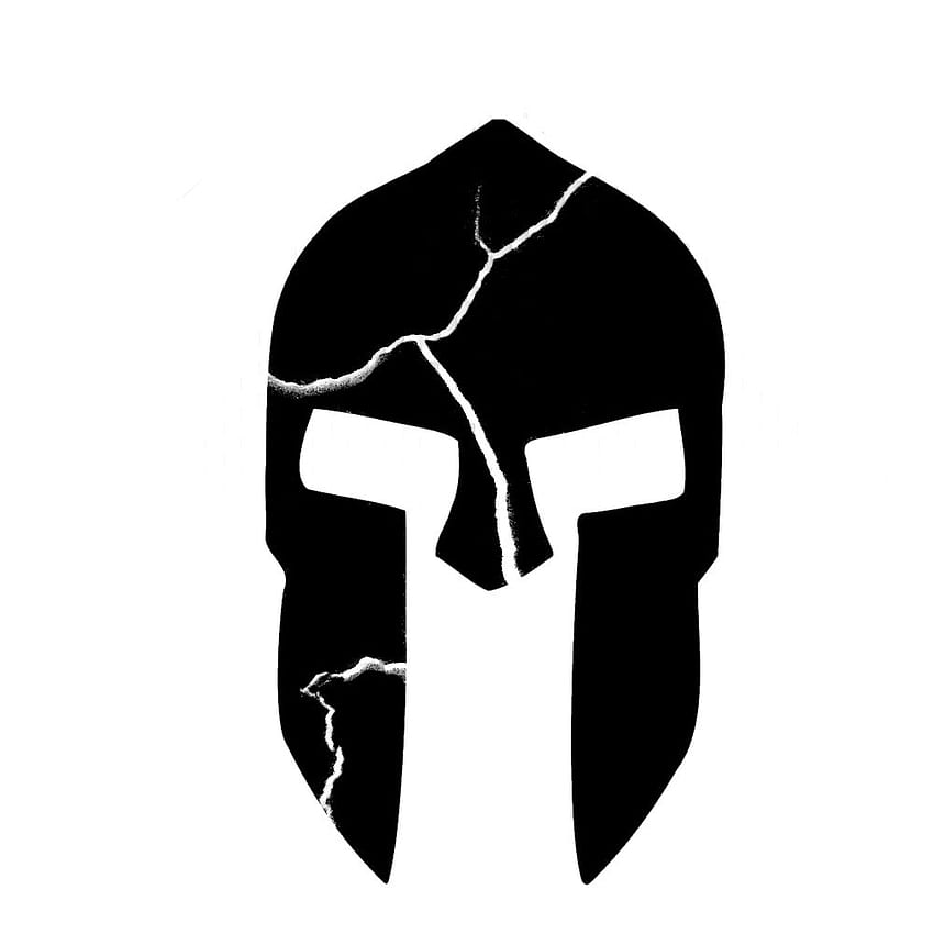 Black Spartan Helmet - Cracked Spartan Helmet HD phone wallpaper