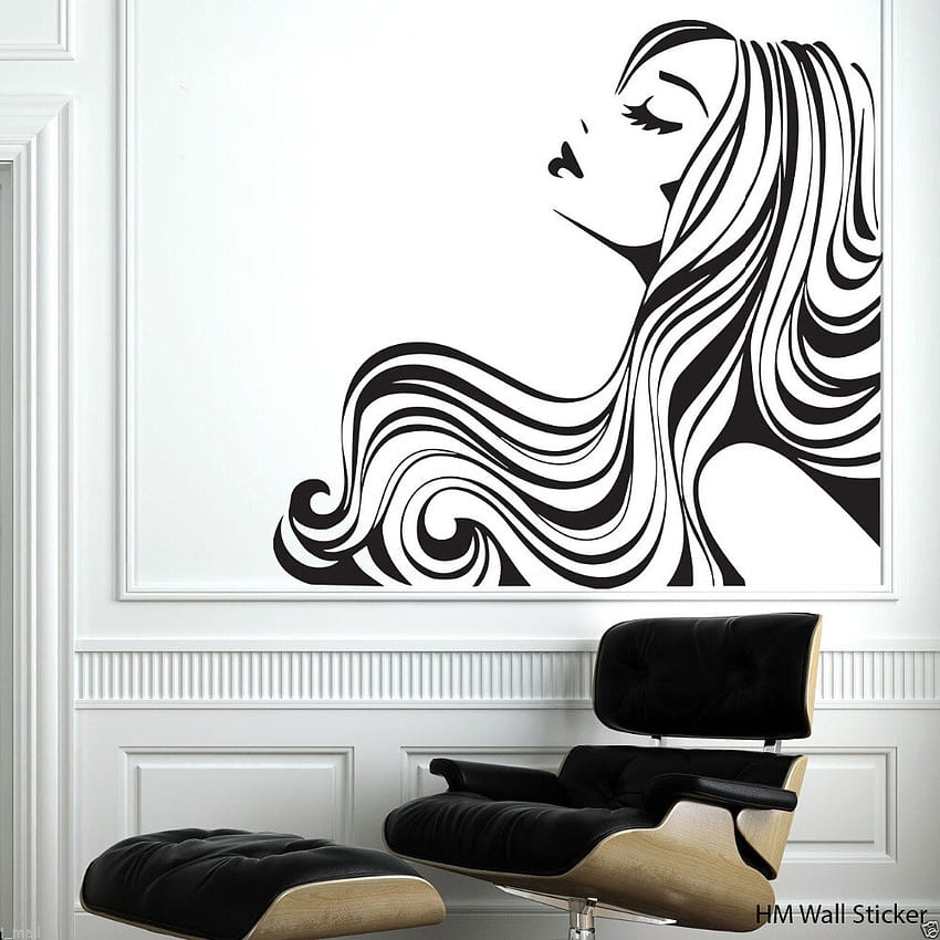 Adesivi murali rimovibili per capelli fluenti Decalcomania in vinile per la casa o il salone di bellezza Poster murale impermeabile di alta qualità SA465 - Grande affare AB61. Goteborgsventyrscenter Sfondo del telefono HD