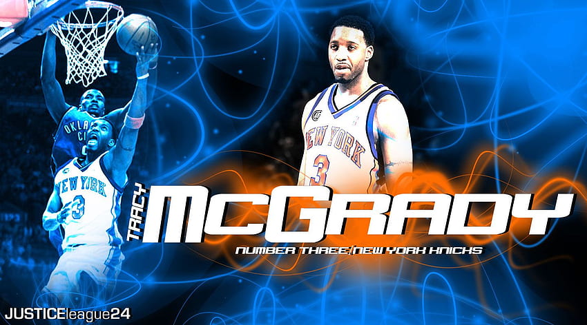 Download Tracy McGrady standing tall in the basketball court. Wallpaper