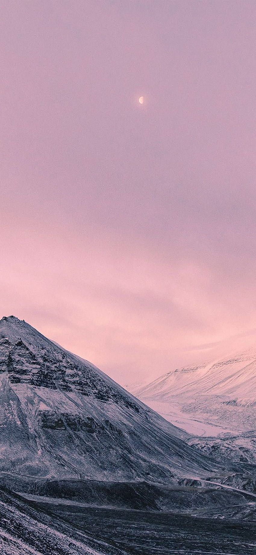 iPhone X : 雪 冬 月 山 自然 ピンク 経由 fo. マガジン 世界中の最高のあなたの毎日の情報源 HD電話の壁紙