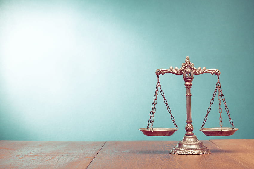 Balanças - Fundo Azul - Indústria Jurídica - -, Balanças da Justiça papel de parede HD