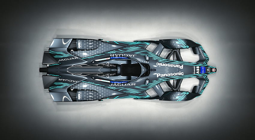 Jaguar I-Type 3, Fórmula E Race Car, vista de cima, 2018 papel de parede HD