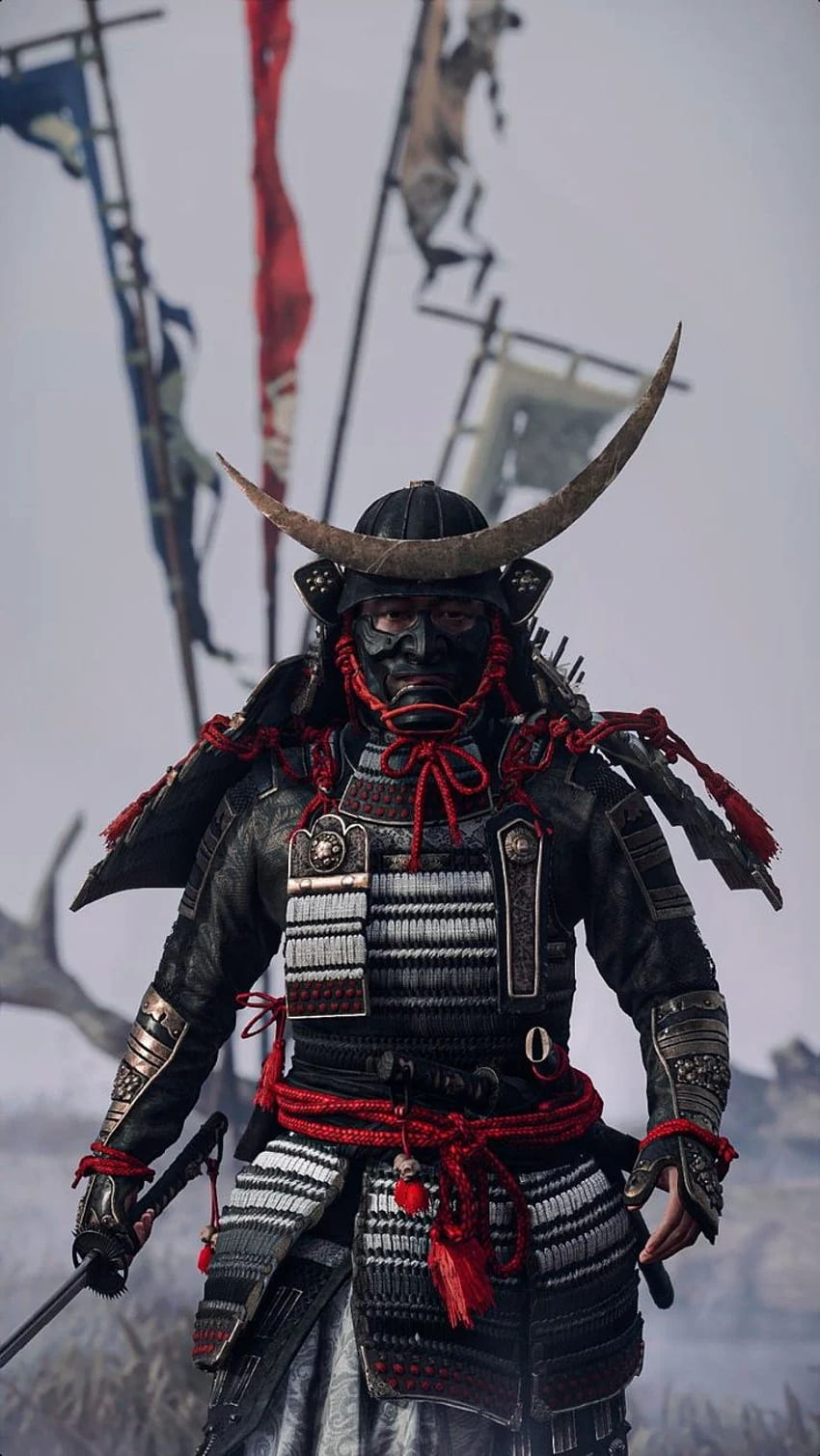 Ghost of Tsushima Armor - Най-добрият смартфон през 2021 г. Японско изкуство самурай, татуировка на самурайски войн, самурайско изкуство, японска самурайска броня HD тапет за телефон