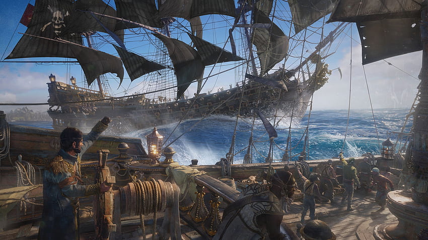 Skull and Bones, sea, ship, fantasy, man, battle, game, luminos HD wallpaper