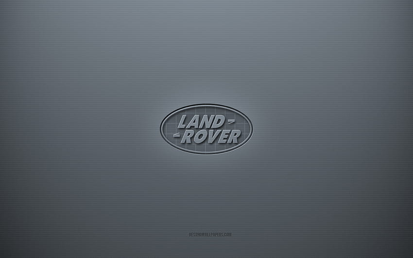 Land Rover logo, gray creative background, Land Rover emblem, gray paper texture, Land Rover, gray background, Land Rover 3d logo HD wallpaper