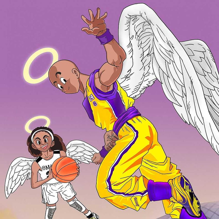 Kobe and Gigi Cartoon - Awesome, Lakers Cartoon HD phone wallpaper