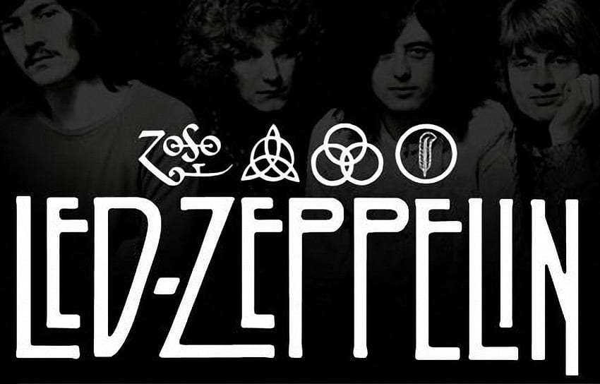 Led Zeppelin のロゴ シンボルとメンバー、ロック、ツェッペリン、音楽、Led 高画質の壁紙