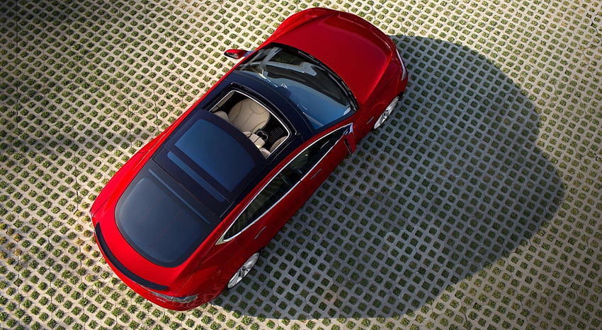 Mobil, Mobil, Pemandangan Dari Atas, Tesla, Model S Wallpaper HD