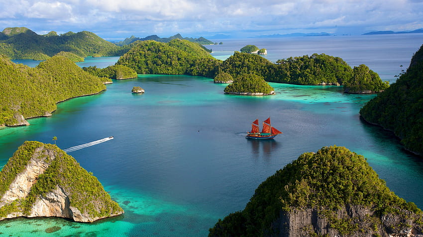 Danau Toba, , , Indonesia, kapal layar, batu, laut, samudra, danau, air, laut, awan, alam, Alam Wallpaper HD