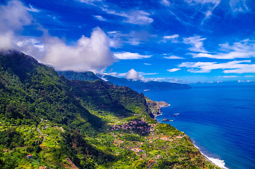 Naturaleza, Montañas, Mar, Isla, Portugal, Madeira fondo de pantalla