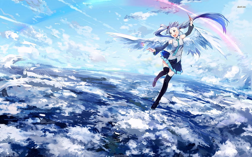 Hatsune Miku flying - Vocaloid - Anime HD wallpaper | Pxfuel