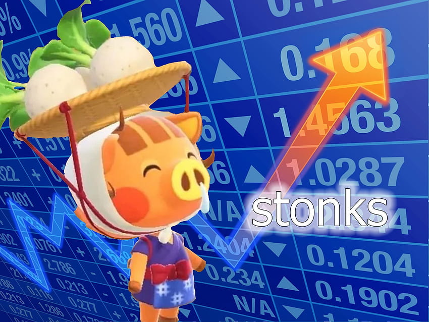 Animal Crossing New Horizons Meme im Jahr 2020. Tierkreuzung, Stonks Meme HD-Hintergrundbild