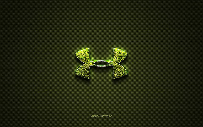 Logo Under Armour, logo créatif vert, logo d'art floral, emblème Under Armour, texture en fibre de carbone verte, Under Armour, art créatif Fond d'écran HD