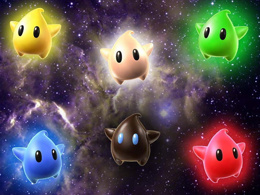 All colors of Luma from Super Mario Galaxy HD wallpaper