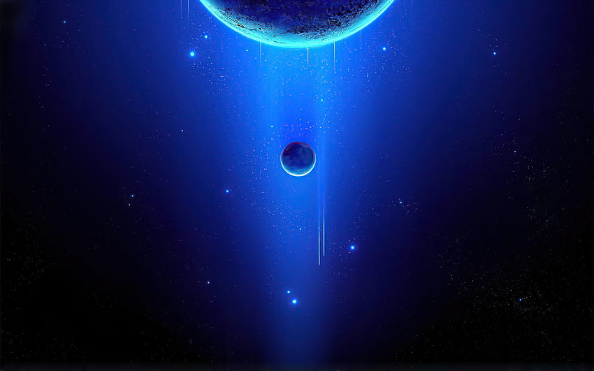 Nebula, space, planet, blue, art HD wallpaper