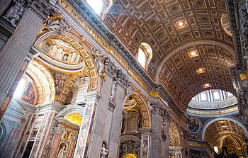 St. Peter's Basilica, the Vatican, the dome , interior design ...