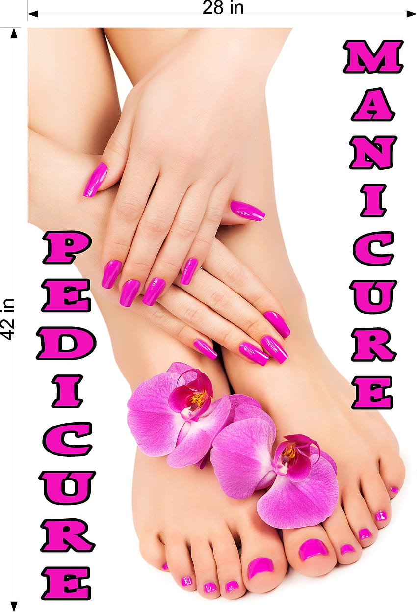 Pedicure & Manicure 09 Pionowa naklejka plakatowa – znaki paznokci Tapeta na telefon HD