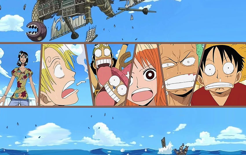 Una pieza en el mar. Stock de One Piece en el mar, mar de dibujos animados fondo de pantalla