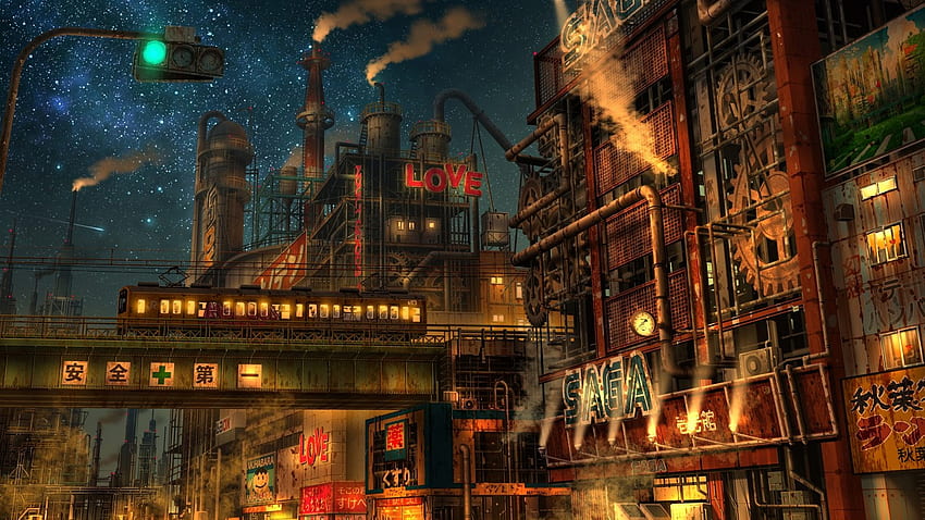 Anime industrial city HD wallpapers | Pxfuel