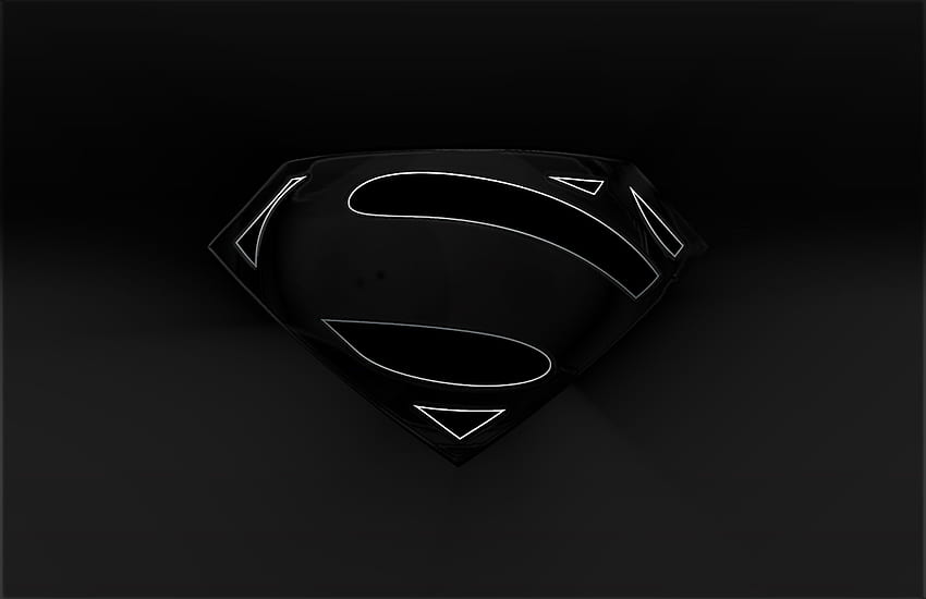 Black Superman Logo, Man of Steel Logo HD wallpaper