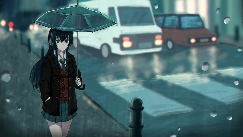 Rainy Evening Anime Girl Live, Anime Girl Sad Rain HD wallpaper | Pxfuel