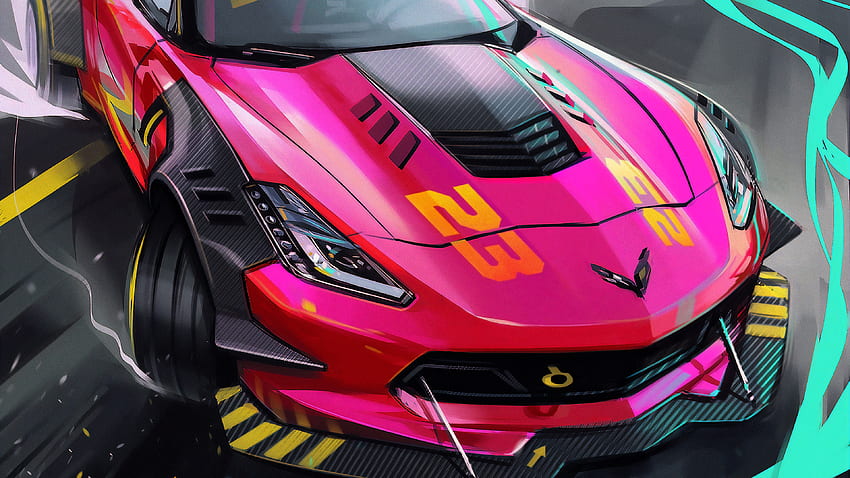 Drifting Car Digital Art , , Background, and, Corvette Drifting HD wallpaper