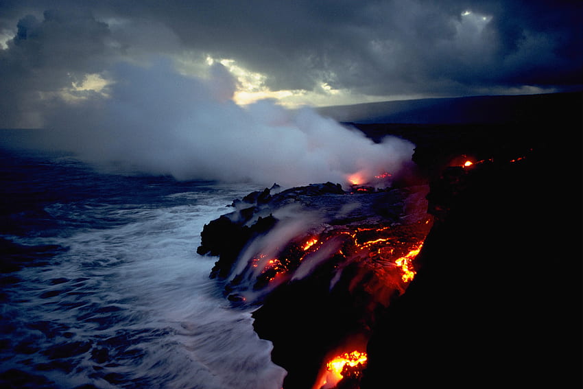 fire volcanoes lava volcano eruption - General ( HD wallpaper