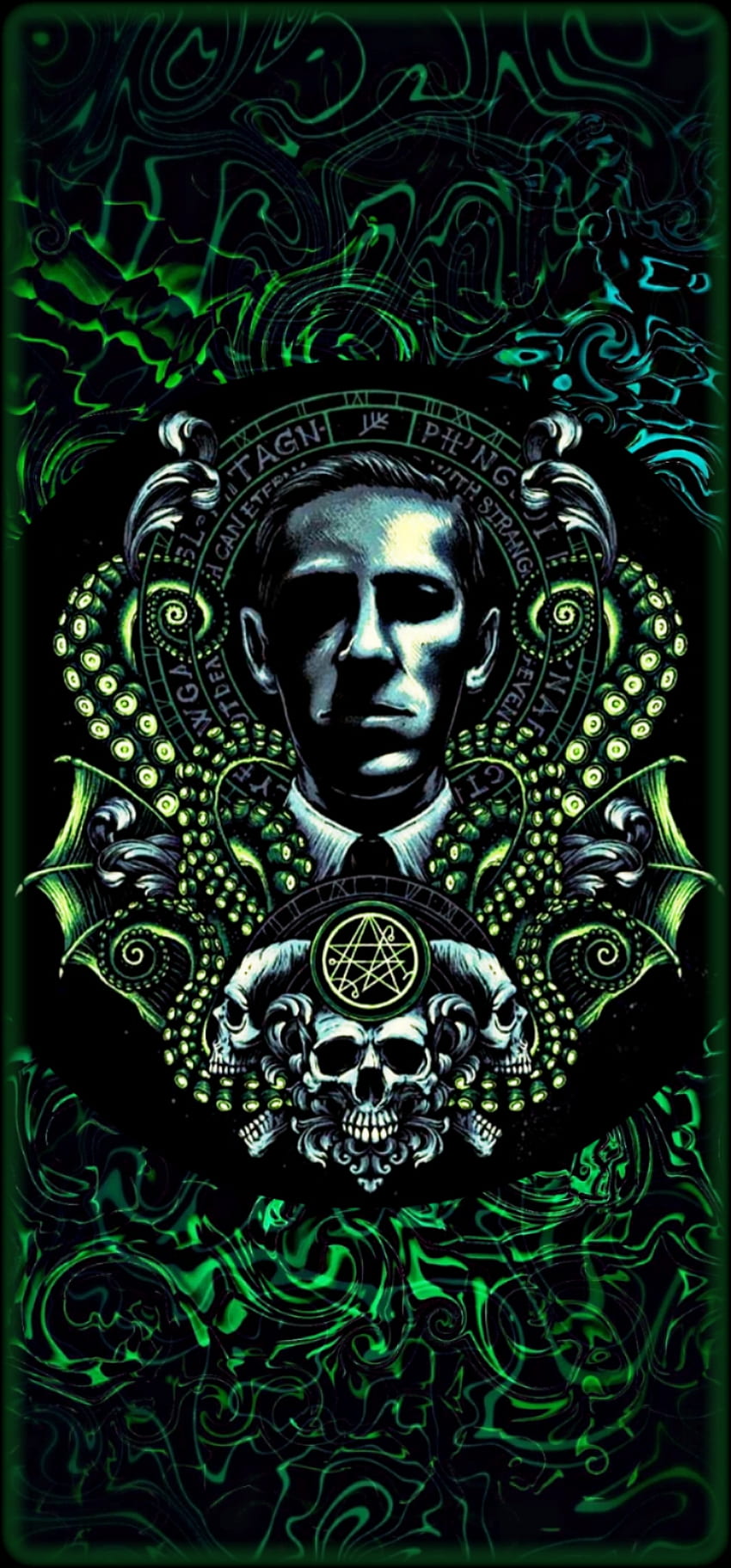 Lovecraft, arte, Damasco Papel de parede de celular HD