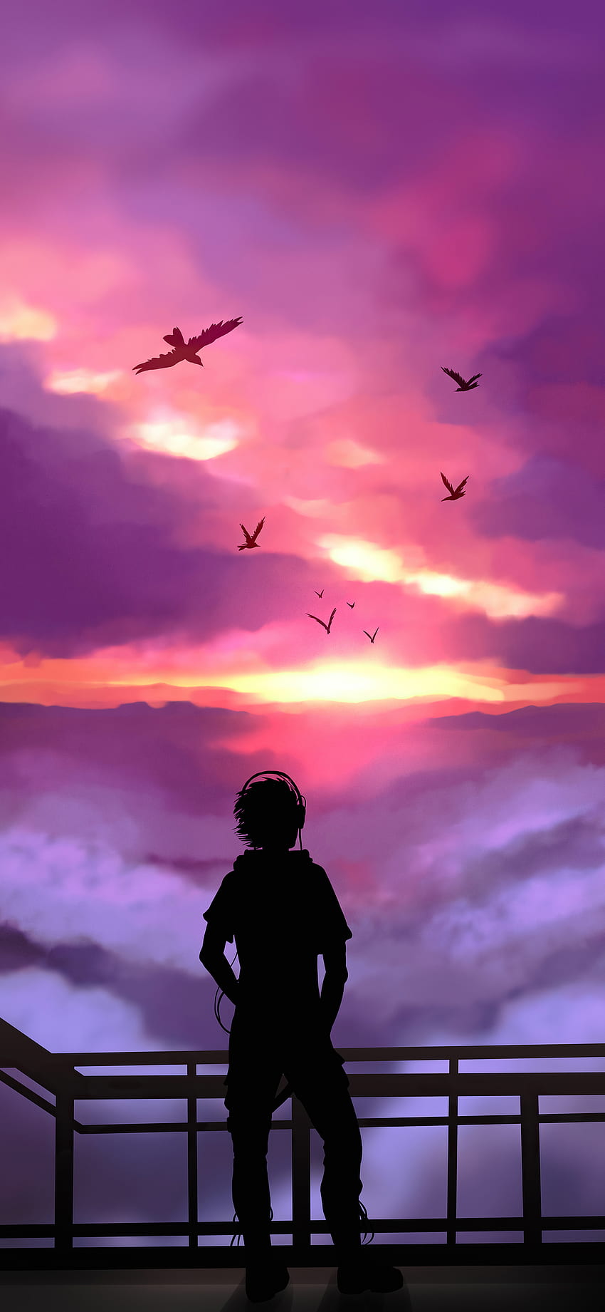 Boy Listening To Music And Watching Nature iPhone XS, iPhone 10, iPhone X , , Background, and, Anime Boy Listening To Music HD phone wallpaper