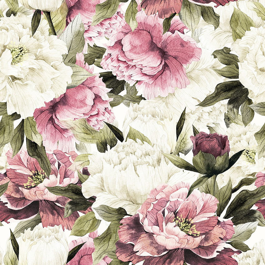 House of Hampton Crowell Removable Vintage Peonies 10' L x 120 W HD phone  wallpaper | Pxfuel