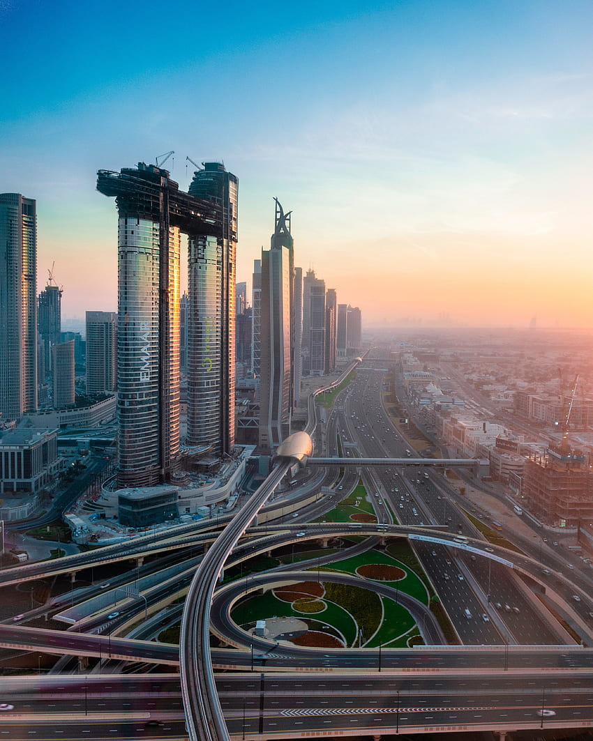 Dubai, hohe Türme, Gebäude, Stadt HD-Handy-Hintergrundbild