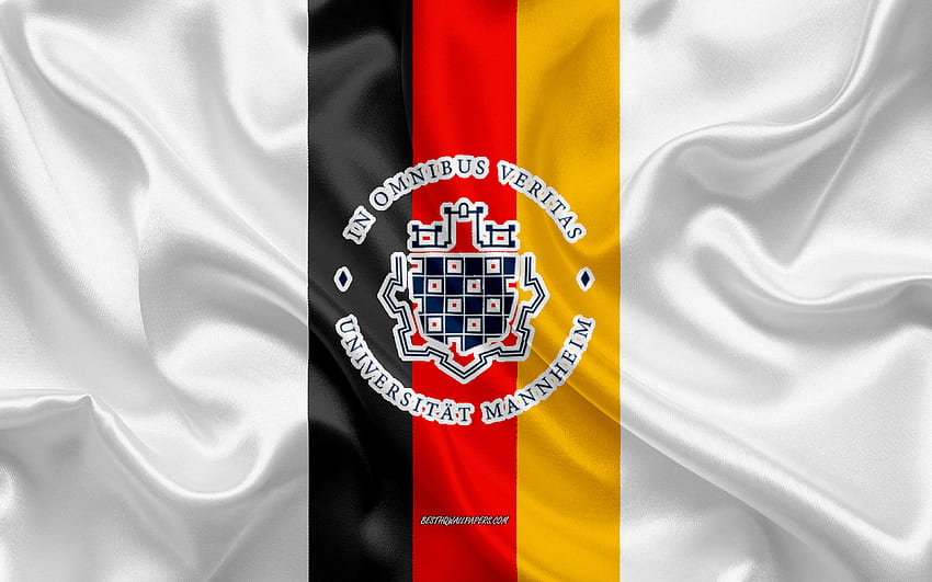 University of Mannheim Emblem, German Flag, University of Mannheim logo, Mannheim, Germany, University of Mannheim HD wallpaper