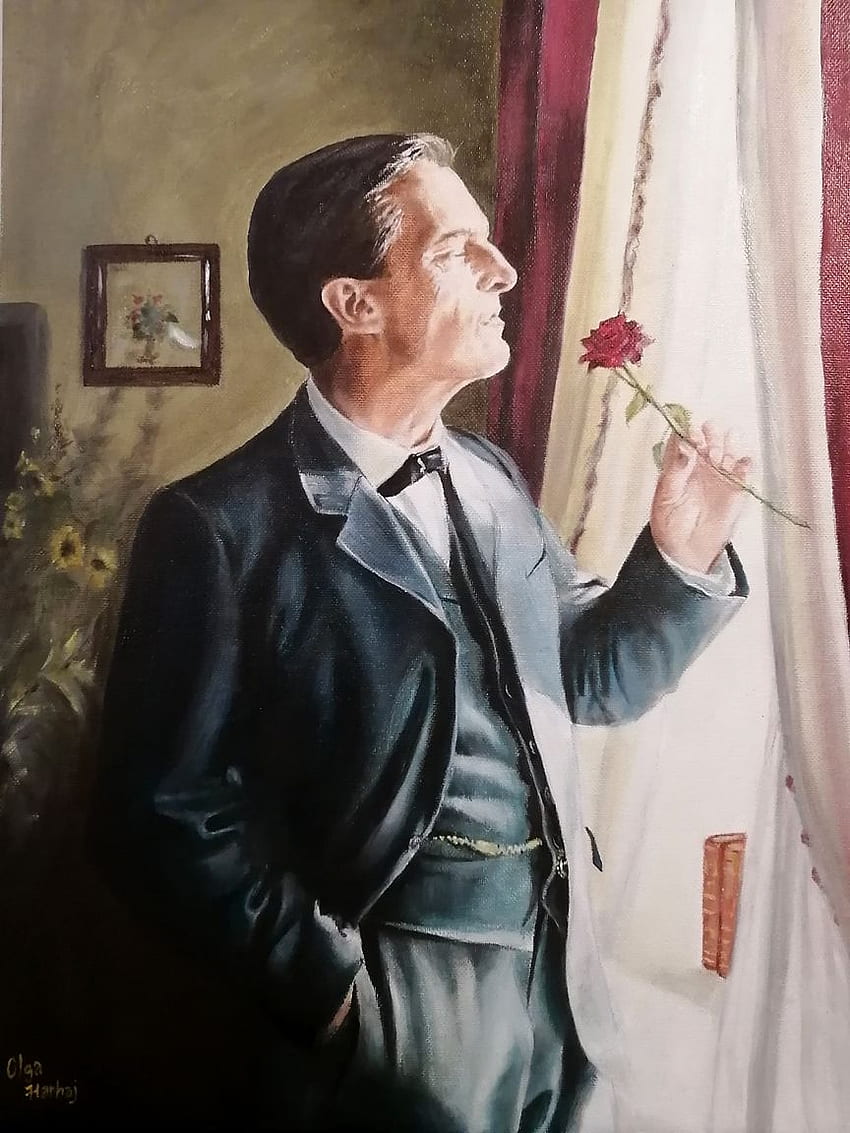 ジェレミー・ブレットの油絵。 ジェレミー・ブレット, シャーロック・ホームズ, シャーロック・ホームズの冒険 HD電話の壁紙