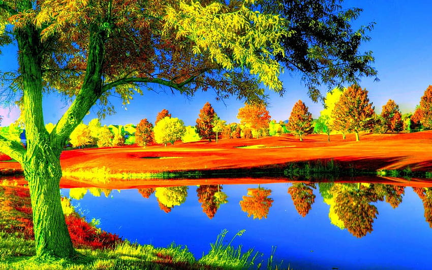: El paisaje de otoño más hermoso - GALERÍA DE ARTE DE DIBUJO, Nativo americano que fondo de pantalla
