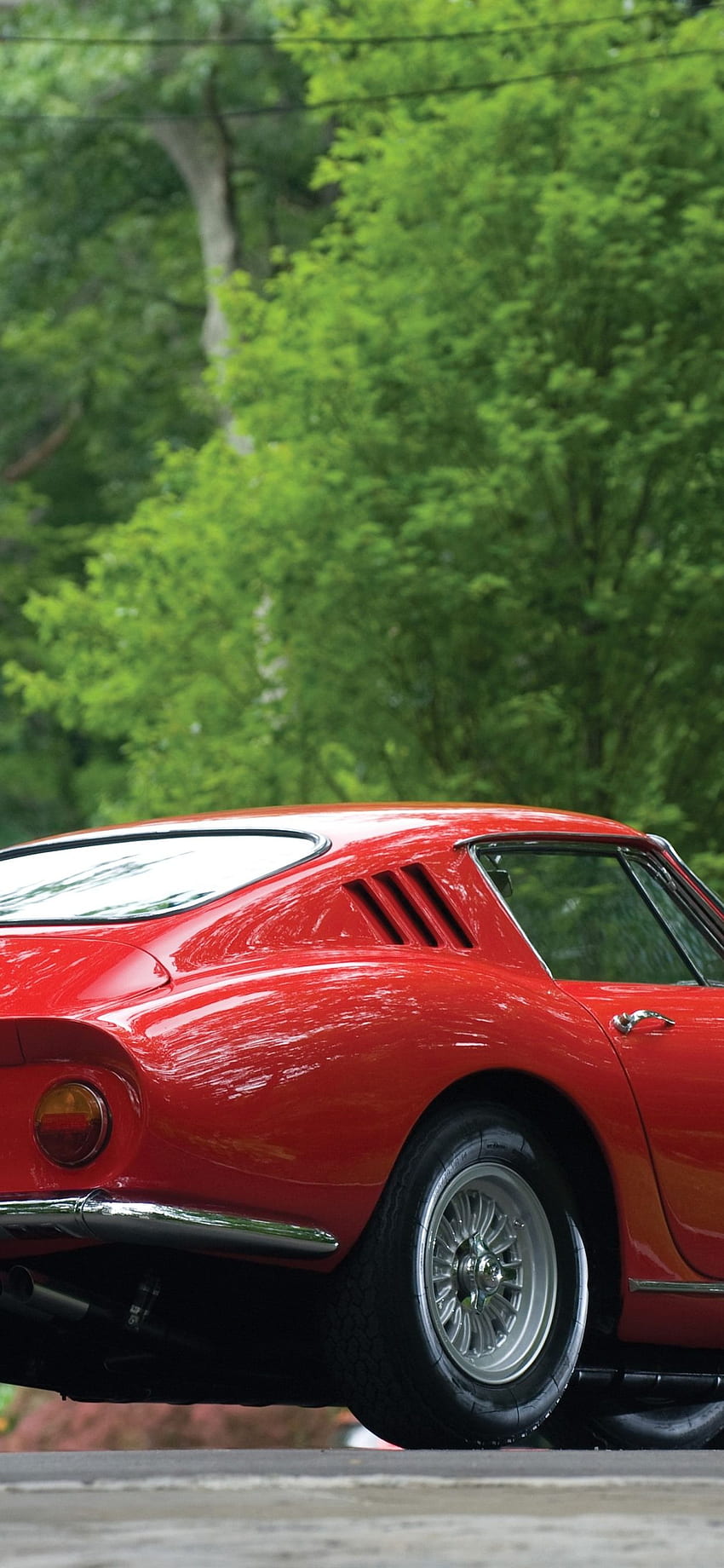 มุมมองด้านหลังรถคลาสสิกของ iPhone Ferrari Red - Oldtimer, Vintage Ferrari วอลล์เปเปอร์โทรศัพท์ HD