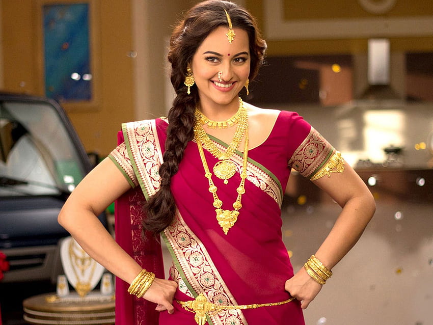Hindi Actress Sonakshi Sinha In Saree - Sonakshi Sinha In Saree - -, Sari HD wallpaper
