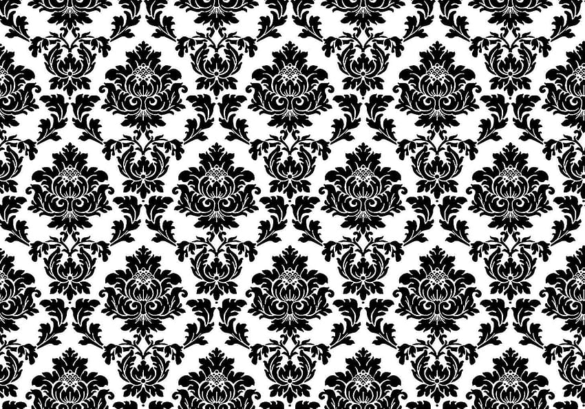 Damask Black And White Cool HD wallpaper