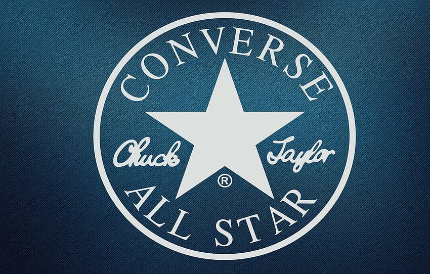 putih, biru, bintang, bulat, logo, logo, logo, biru, Converse Logo Wallpaper HD