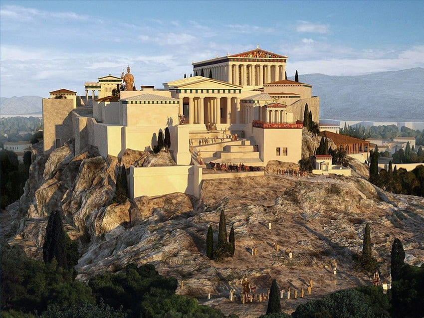 ビジュアル: アテネ: 「未知の神」の祭壇 3D 復元、古代アテネ 高画質の壁紙